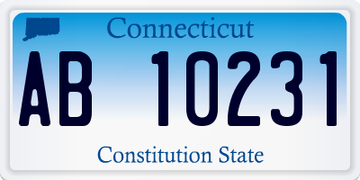 CT license plate AB10231