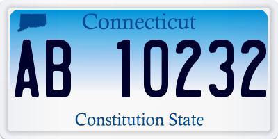 CT license plate AB10232