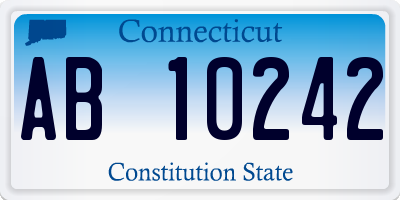 CT license plate AB10242