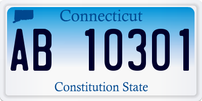 CT license plate AB10301