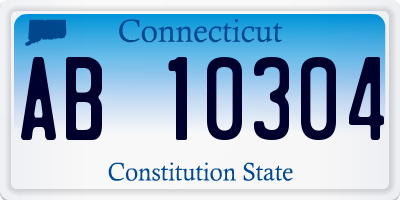 CT license plate AB10304