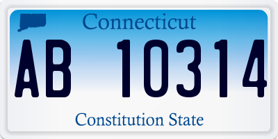 CT license plate AB10314