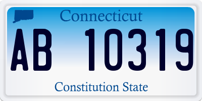 CT license plate AB10319