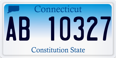 CT license plate AB10327