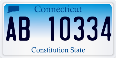 CT license plate AB10334