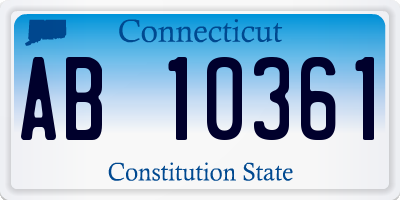 CT license plate AB10361