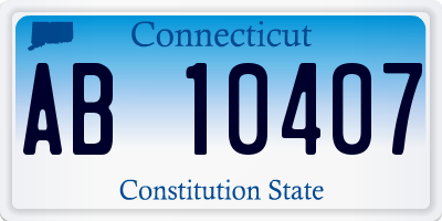 CT license plate AB10407
