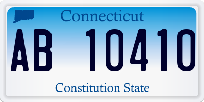 CT license plate AB10410