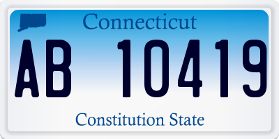 CT license plate AB10419