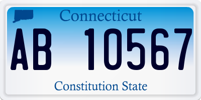 CT license plate AB10567