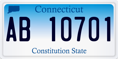 CT license plate AB10701