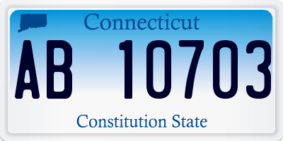 CT license plate AB10703