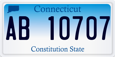 CT license plate AB10707