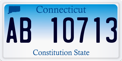 CT license plate AB10713