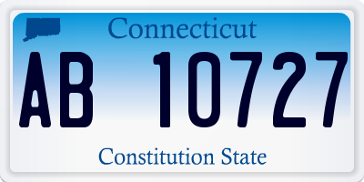 CT license plate AB10727