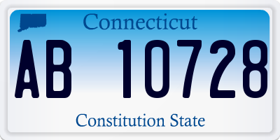 CT license plate AB10728