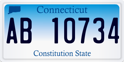 CT license plate AB10734