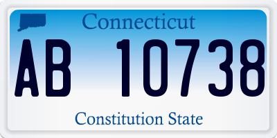 CT license plate AB10738