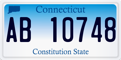 CT license plate AB10748