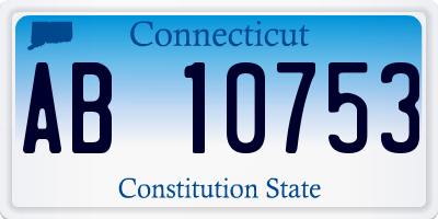 CT license plate AB10753