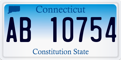 CT license plate AB10754