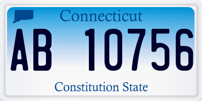 CT license plate AB10756