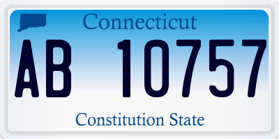 CT license plate AB10757