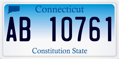 CT license plate AB10761