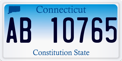 CT license plate AB10765