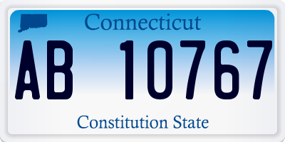 CT license plate AB10767