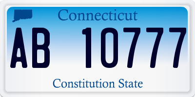 CT license plate AB10777