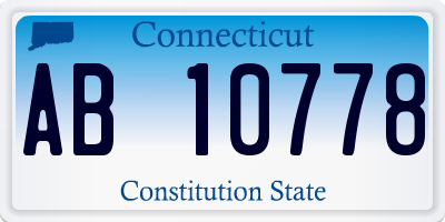 CT license plate AB10778