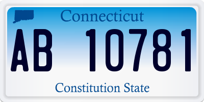 CT license plate AB10781