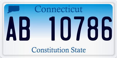 CT license plate AB10786