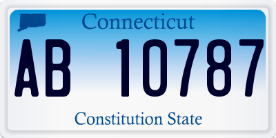 CT license plate AB10787