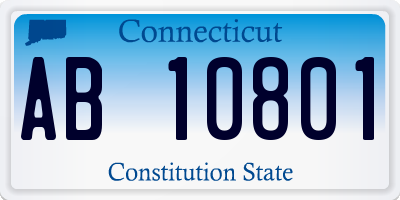 CT license plate AB10801