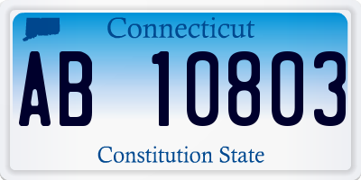 CT license plate AB10803