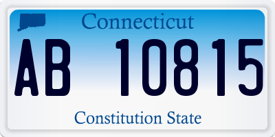 CT license plate AB10815