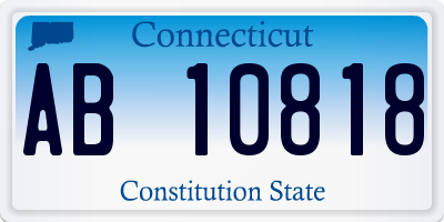 CT license plate AB10818