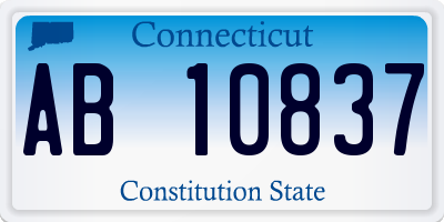 CT license plate AB10837