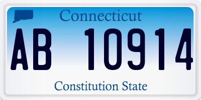 CT license plate AB10914