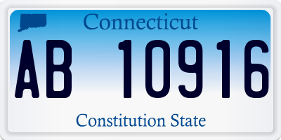 CT license plate AB10916