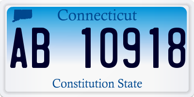 CT license plate AB10918