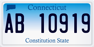 CT license plate AB10919