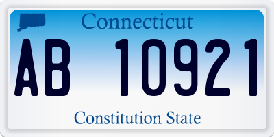 CT license plate AB10921