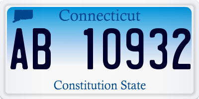 CT license plate AB10932