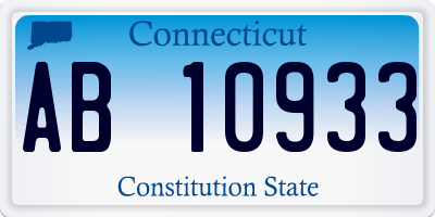 CT license plate AB10933