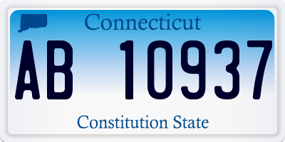 CT license plate AB10937