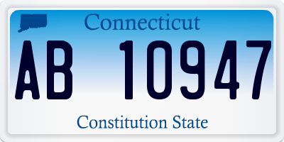 CT license plate AB10947