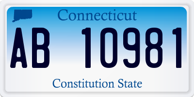 CT license plate AB10981